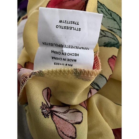 WOMEN’S Yellow‎ Floral Shirt Size Large - Picture 10 of 12